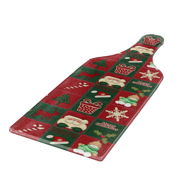 Christmas Blocks-CUTTING BOARD PADDLE (Corner)