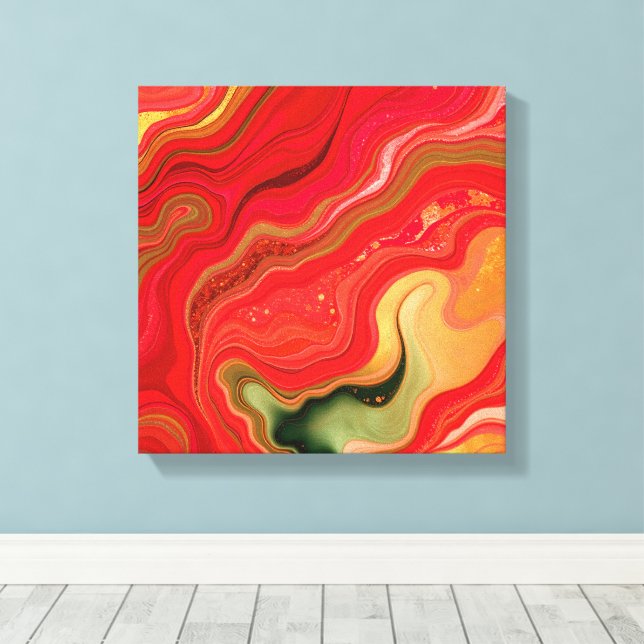 Christmas Bloom Frequencies Abstract Energy Canvas (Insitu(Wood Floor))