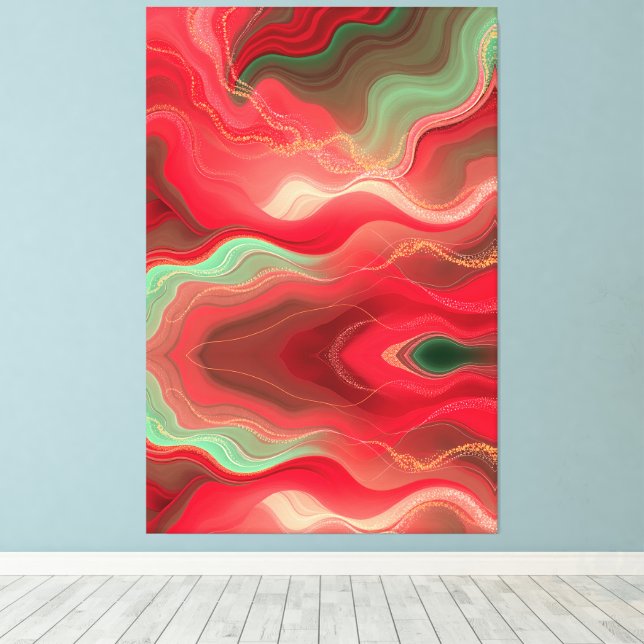 Christmas Bloom Frequencies – Abstract Energy Wrap Canvas Print (Insitu(Wood Floor))