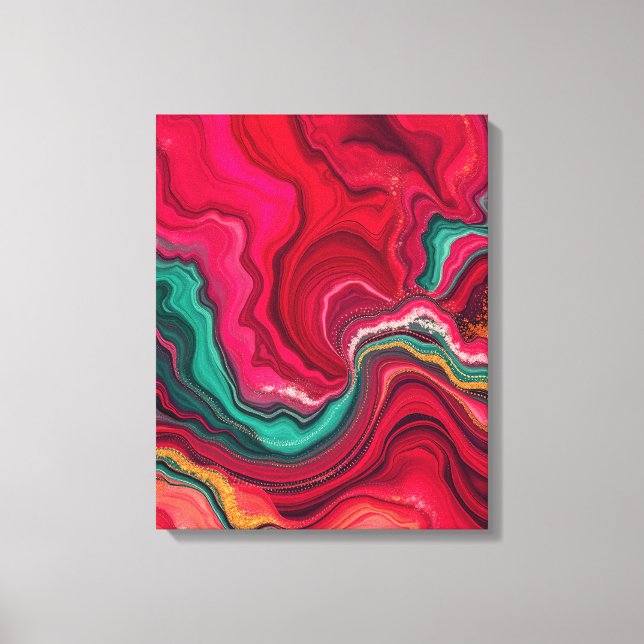 Christmas Bloom Frequencies – Abstract Energy Wrap Canvas Print (Front)