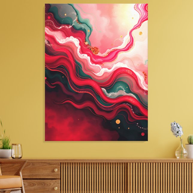 Christmas Bloom Frequencies – Abstract Energy Wrap Canvas Print (Insitu(LivingRoom))