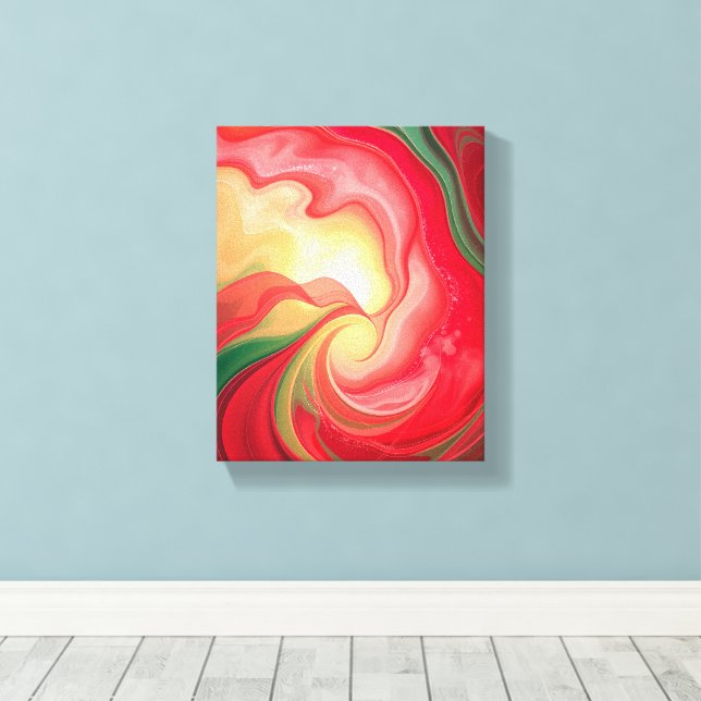 Christmas Bloom Frequencies Premium Wrapped Canvas (Insitu(Wood Floor))