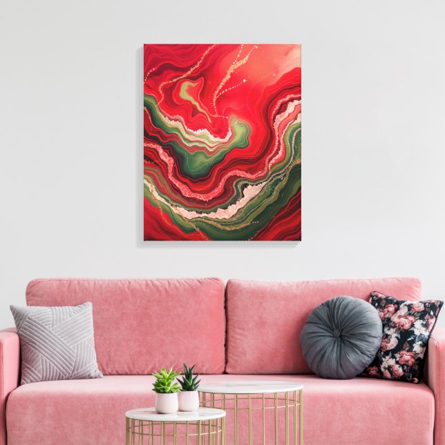 Christmas Bloom Frequencies Sacred Energy Wrapped Canvas Print (Insitu(LivingRoom))