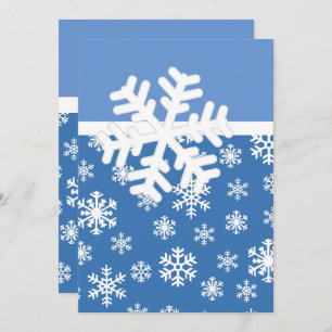 Christmas Blue and White Snowflake Invitation