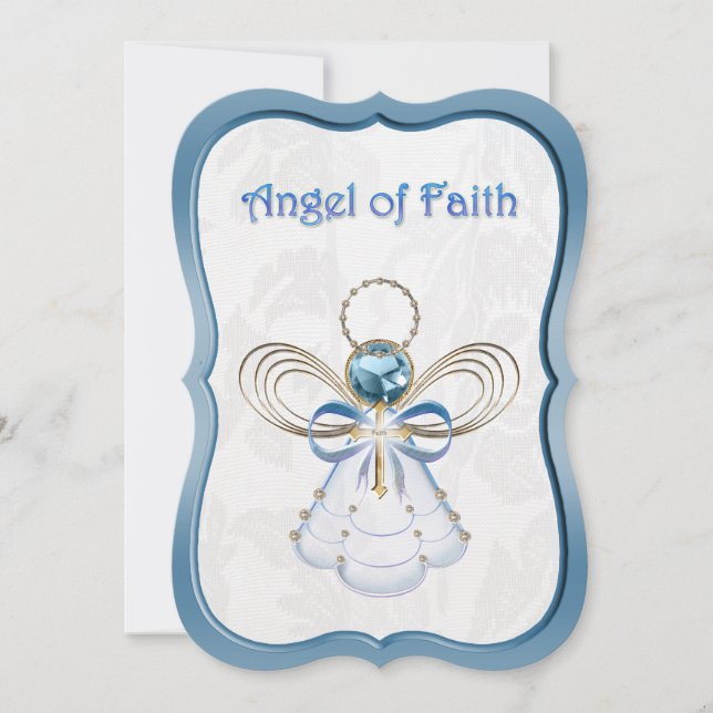 Christmas Blue Angel of Faith Holiday Card (Front)