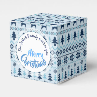 CHRISTMAS Blue Deer pattern personalised Favour Bo Box