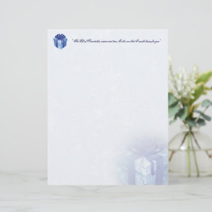 Christmas Blue Gift Box Stationery
