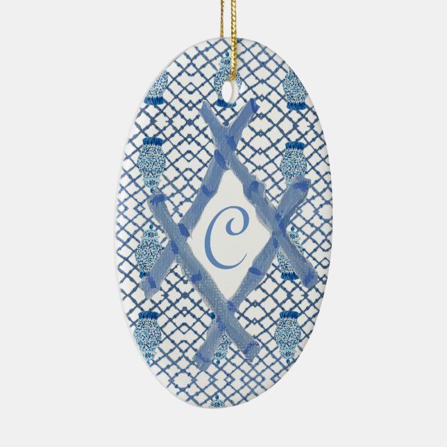 Christmas Blue Ginger Jar Ceramic  Ceramic Ornamen Ceramic Tree Decoration (Right)