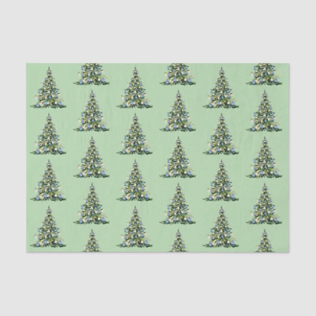 Christmas Blue Ginger Jars Tissue Paper (Front)