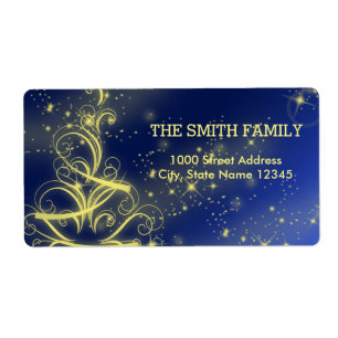 Christmas Blue Gold Sparkle Snowflake