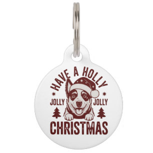 Christmas Blue Heeler Holly Jolly Dog Mum Vintage Pet Tag