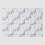 Christmas Blue Little Snowman Tissue Paper<br><div class="desc">Lovely Christmas wrapping paper with blue little snowman,  poinsettia and pine twig.</div>