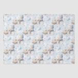 Christmas Blue Little Snowman Tissue Paper<br><div class="desc">Lovely Christmas wrapping paper with blue little snowman,  poinsettia and pine twig.</div>