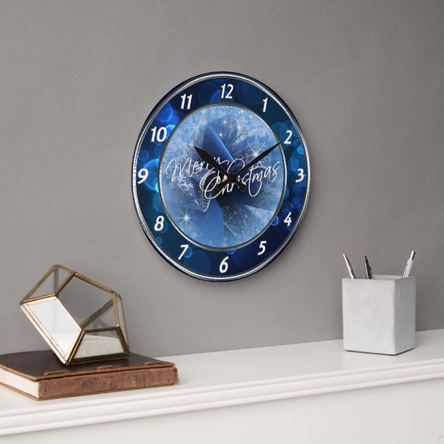 Christmas Blue Ribbon Clock (Office)