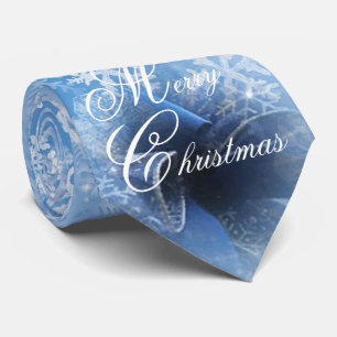 Christmas Blue Ribbon Men's Tie
