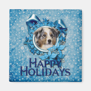Christmas - Blue Snowflake - Australian Shepherd Magnet