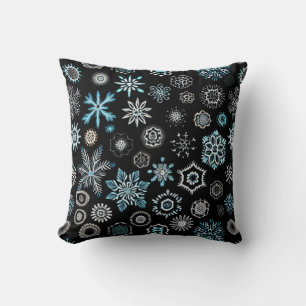 Christmas Blue Snowflakes Cushion