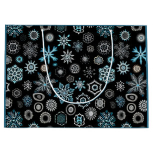 Christmas Blue Snowflakes Large Gift Bag
