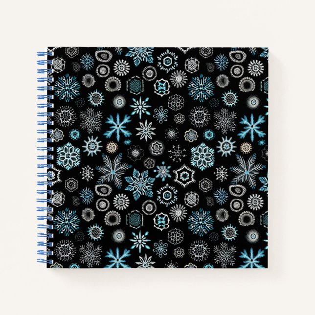 Christmas Blue Snowflakes Notebook (Front)