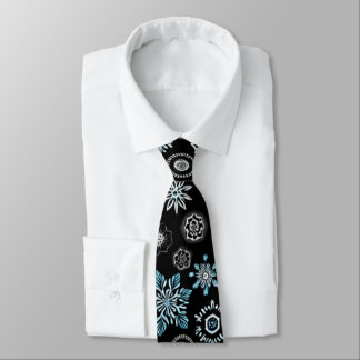 Christmas Blue Snowflakes Tie