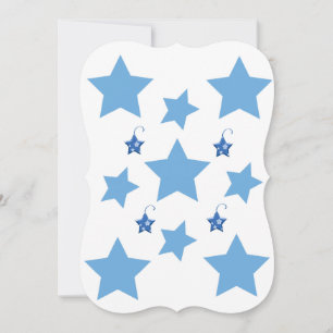 Christmas Blue Stars Flat Greeting Card