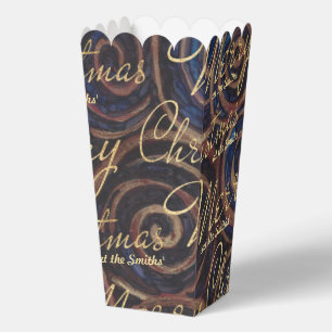 Christmas Blue Swirls Favour Boxes