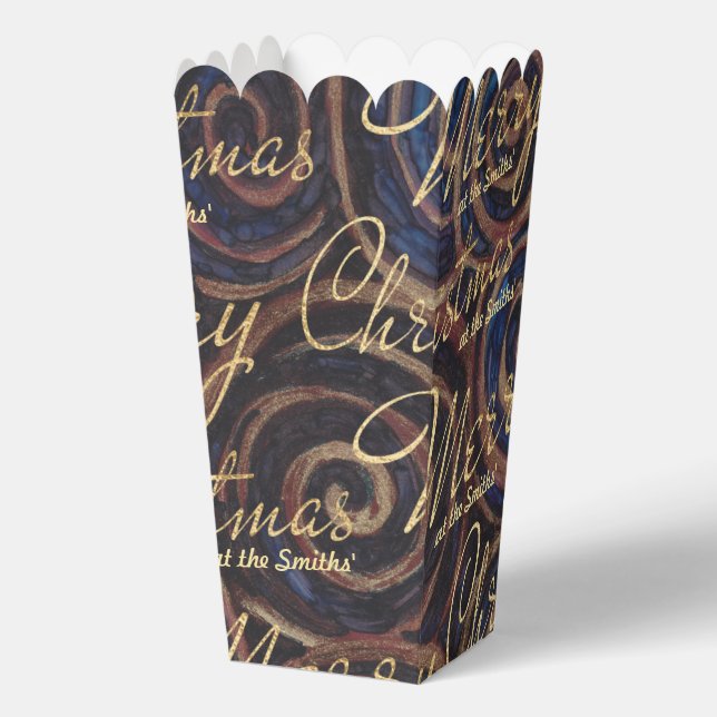 Christmas Blue Swirls Favour Boxes (Front)