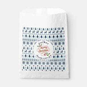 CHRISTMAS Blue Traditional personalised Favour Bag