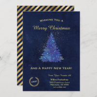 Christmas Blue Tree Business Logo