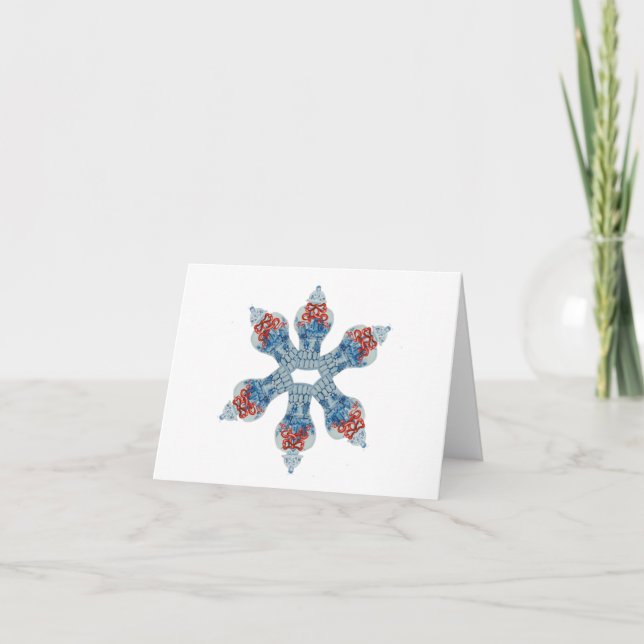 Christmas Blue White Ginger Jar Thank You Note (Front)