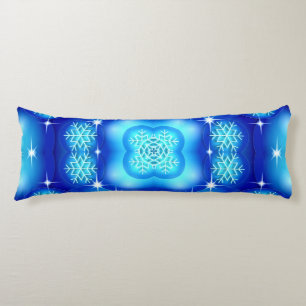 Christmas blue white snowflake pattern body cushion