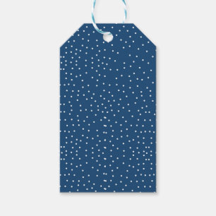 Christmas Blue White Spots  Gift Tags
