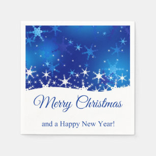 Christmas Blue Winter Snowflakes Napkin