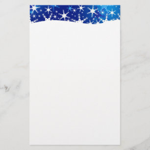 Christmas Blue Winter Snowflakes Stationery