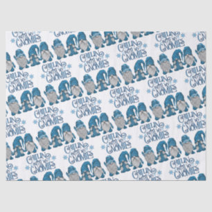 Christmas Blue Winter Trio Chillin With My Gnomies Tissue Paper