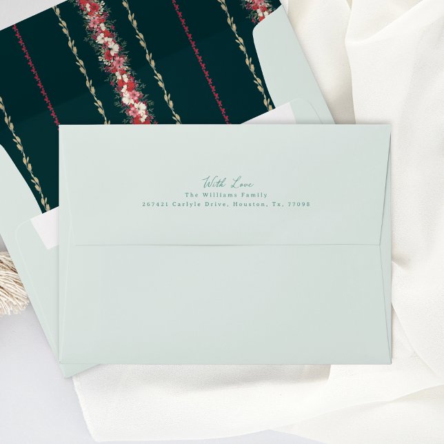 christmas blue wintry elegant pre addressed envelope (Creator Uploaded)