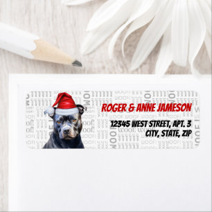 Christmas Bluenose Pitbull Dog Return Address