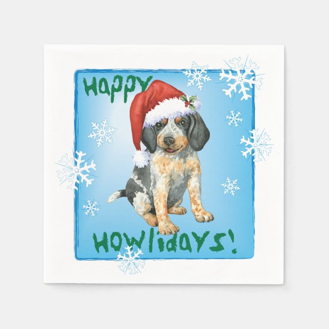 Christmas Bluetick Napkins (Front)