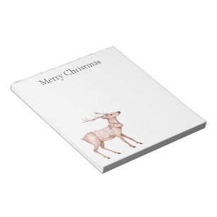 Christmas Blush Pink Deer Notepad