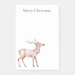 Christmas Blush Pink Deer Post-it Notes