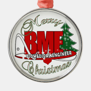 CHRISTMAS BME BIOMEDICAL ENGINEER METAL TREE DECORATION