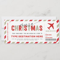Christmas Boarding Pass Voucher Gift Ticket