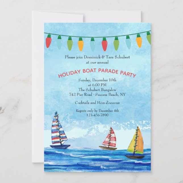 Christmas Boat Parade Party Invitation (Front)