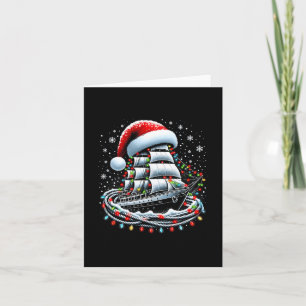 Christmas Boating Sailing Cruise Boat Surrounded B Card