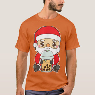 Christmas Boba Santa Claus Peach Mango Bubble Pear T-Shirt