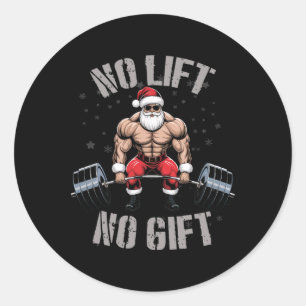 Christmas Bodybuilding Bodybuilder - Santa Weightl Classic Round Sticker