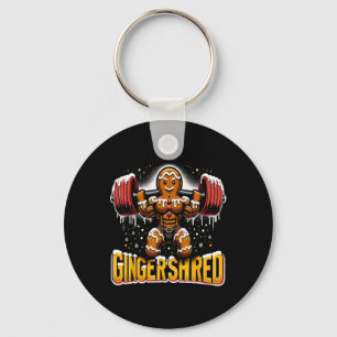 Christmas Bodybuilding Gingershred Funny Gingerbre Key Ring
