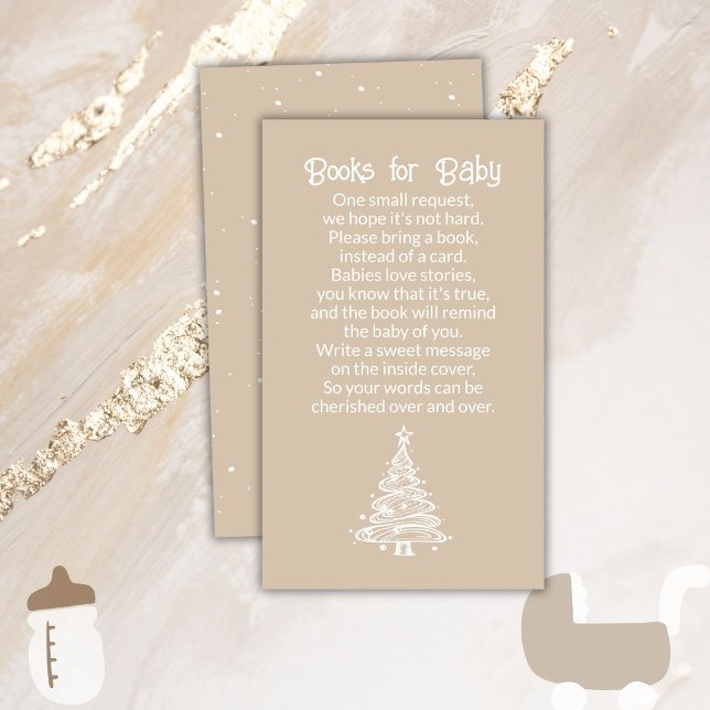 Christmas Boho Beige Gender Neutral Books for Baby Enclosure Card (Creator Uploaded)