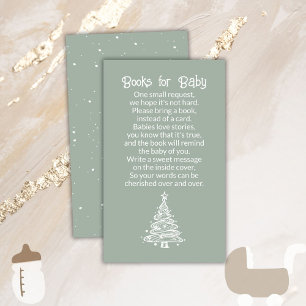Christmas Boho Green Gender Neutral Books for Baby Enclosure Card