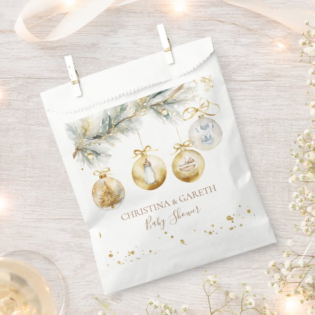 Christmas Boho Merry Little Baby Shower Favour Bags (Clipped)